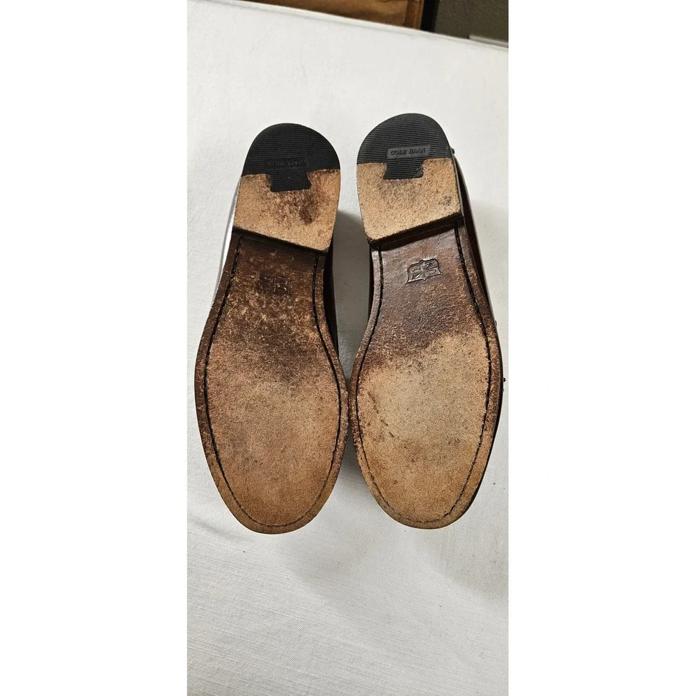Cole Haan Mens Burgundy Leather Tassel Kiltie Loafers BO 3507 Size 10 D
